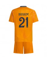 Real Madrid Brahim Diaz #21 Venkovní dres pro děti 2024-25 Krátký Rukáv (+ trenýrky)